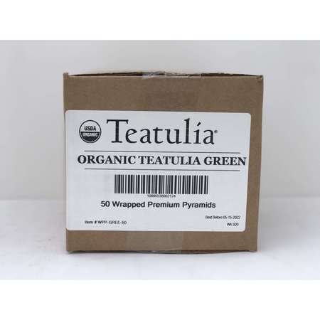 TEATULIA ORGANIC TEAS Green Wrapped Premium Tea, PK50 WPP-GREE-50